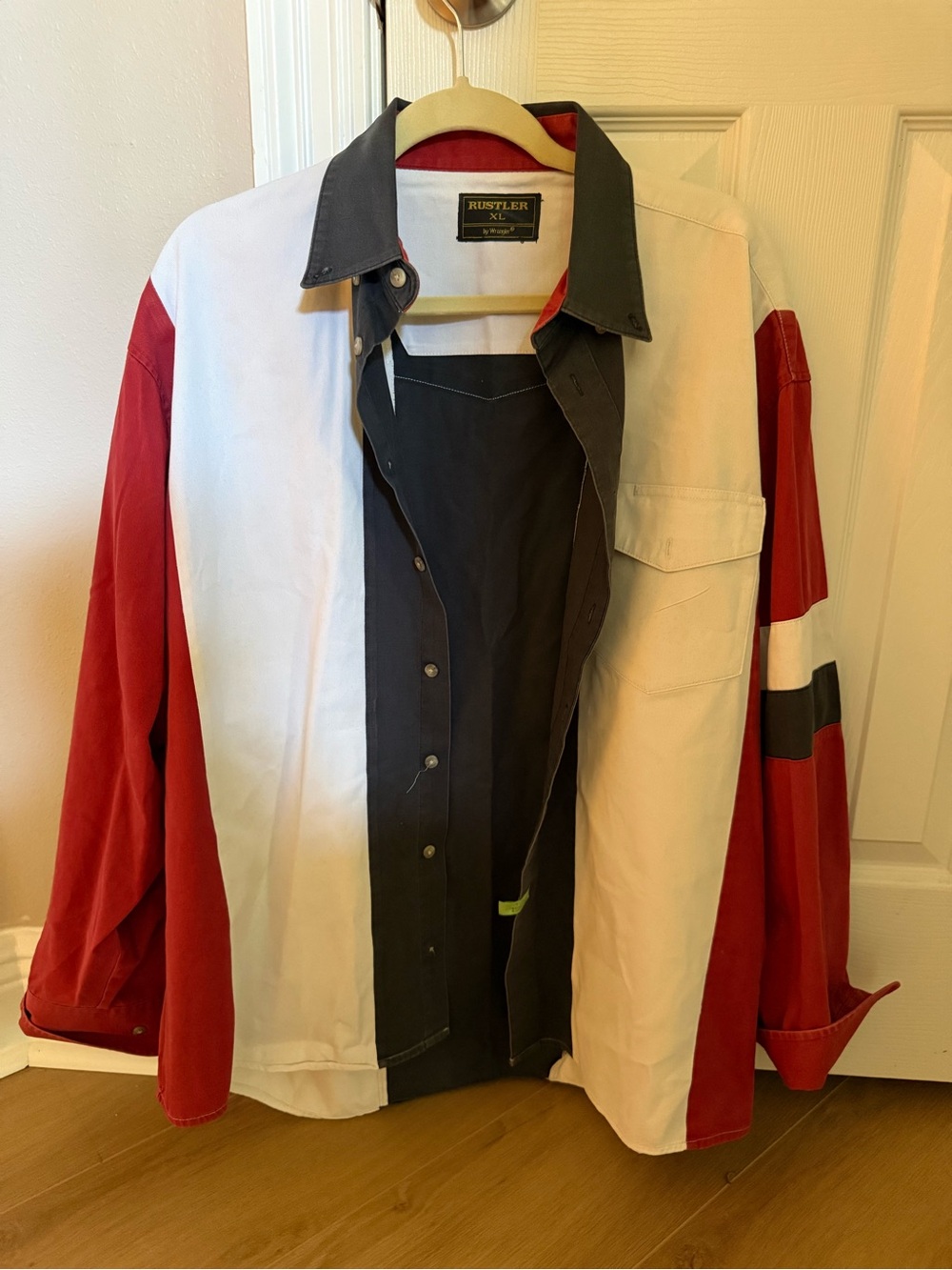 Rustler by Wrangler Red White and Black Colorblock Shirt Jacket